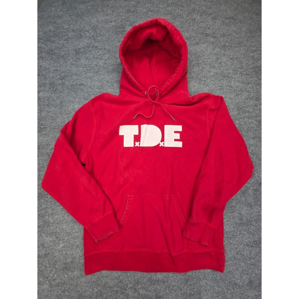 TDE Hoodie Sweatshirt Mens XL Red Pullover Fleece Los Angeles Logo Graphic